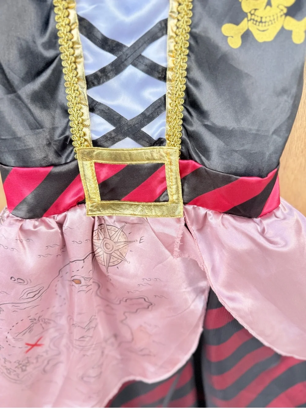 Kids Pirate Costume Dress - Black, Red & White